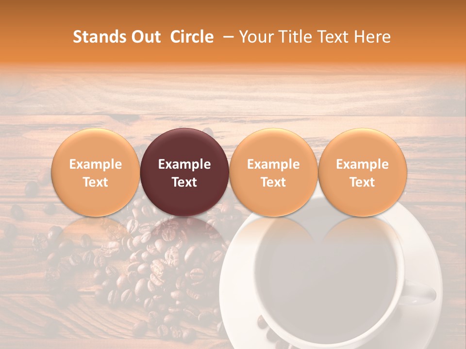 A Cup Of Coffee Next To A Pile Of Coffee Beans PowerPoint Template