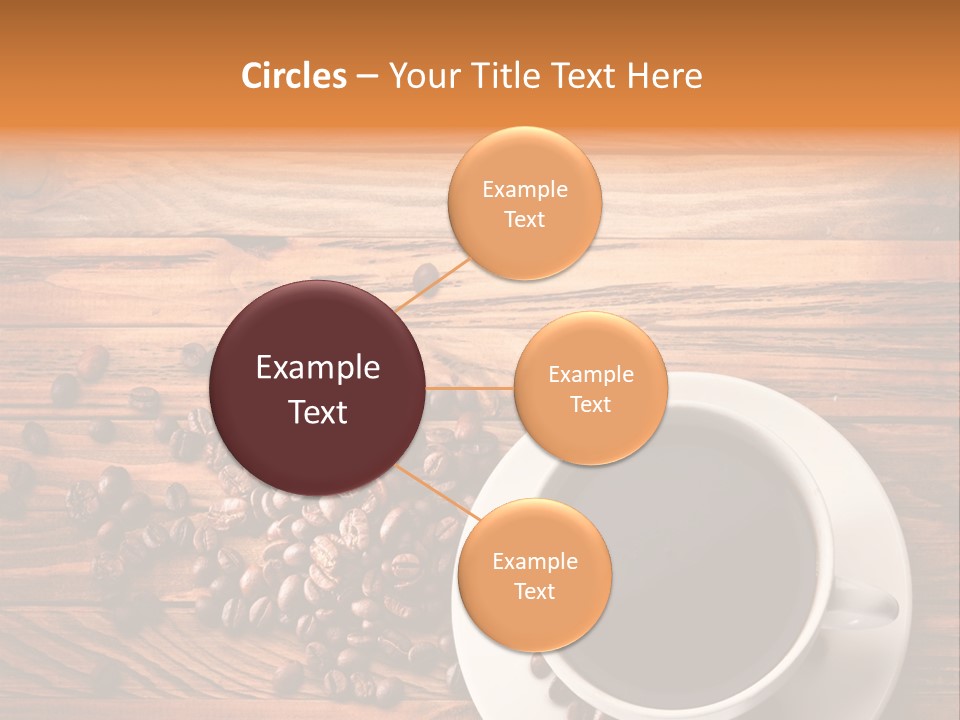 A Cup Of Coffee Next To A Pile Of Coffee Beans PowerPoint Template