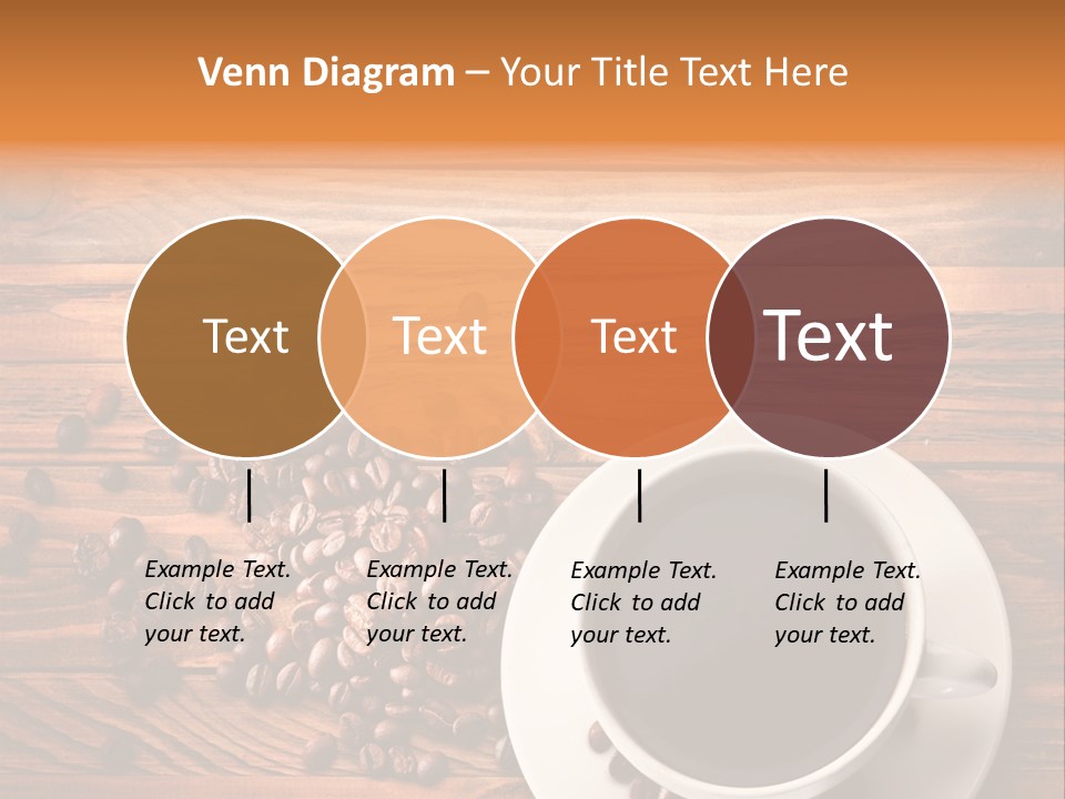 A Cup Of Coffee Next To A Pile Of Coffee Beans PowerPoint Template