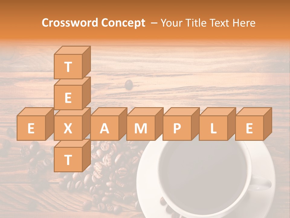 A Cup Of Coffee Next To A Pile Of Coffee Beans PowerPoint Template