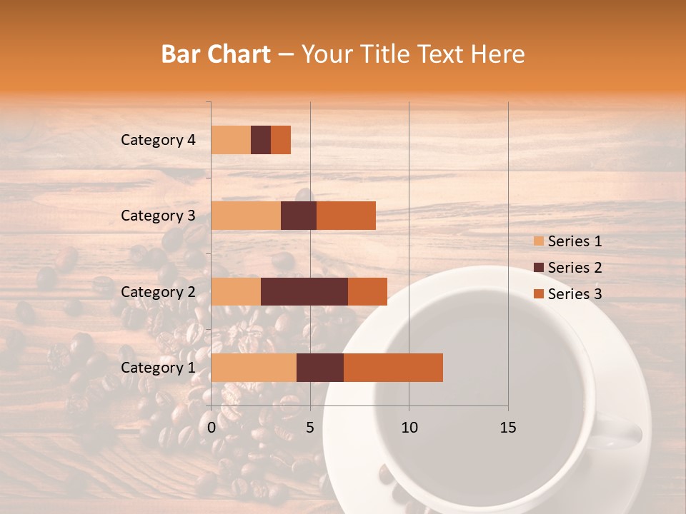 A Cup Of Coffee Next To A Pile Of Coffee Beans PowerPoint Template