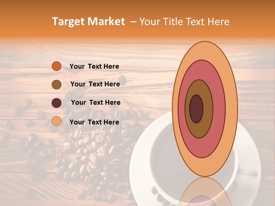 A Cup Of Coffee Next To A Pile Of Coffee Beans PowerPoint Template