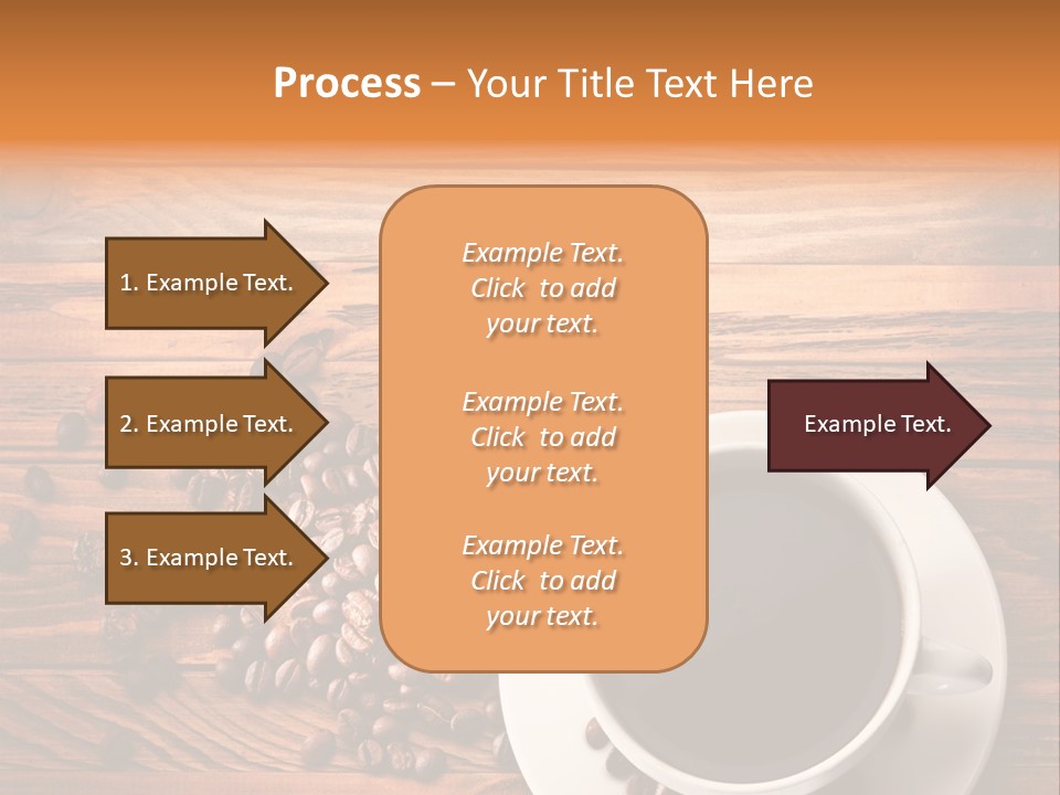 A Cup Of Coffee Next To A Pile Of Coffee Beans PowerPoint Template