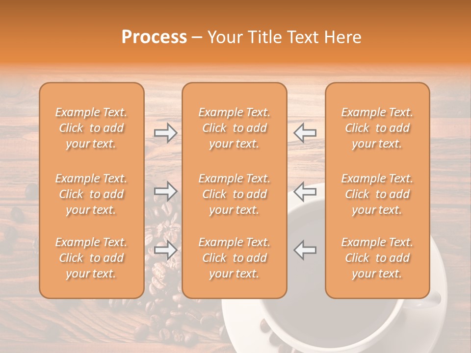 A Cup Of Coffee Next To A Pile Of Coffee Beans PowerPoint Template