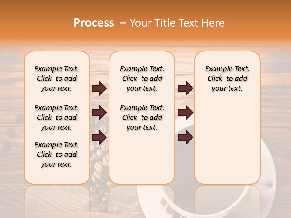 A Cup Of Coffee Next To A Pile Of Coffee Beans PowerPoint Template