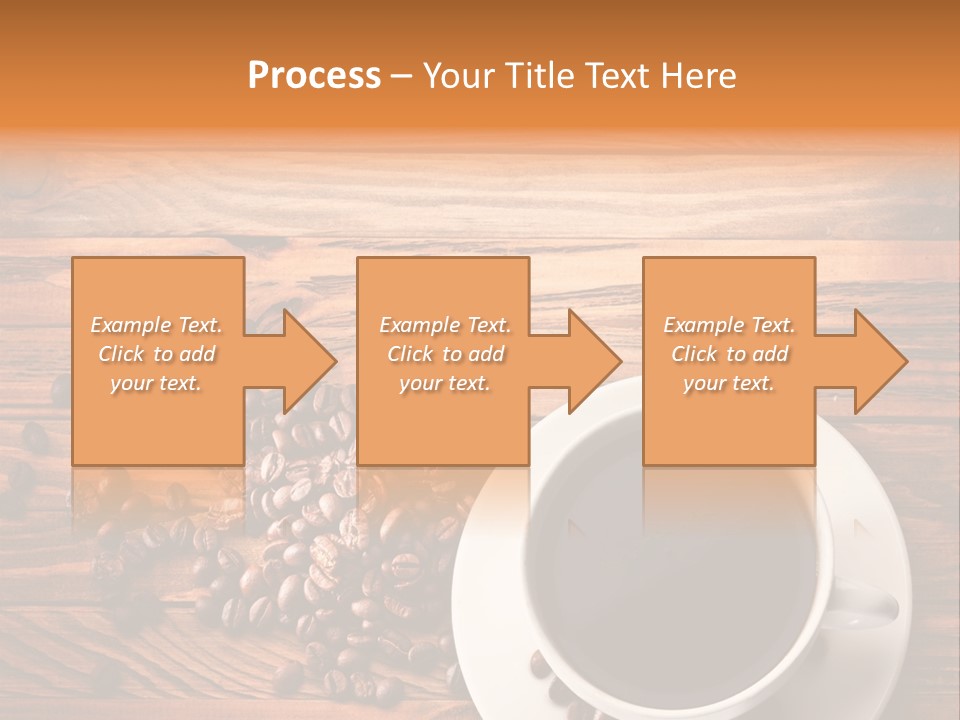 A Cup Of Coffee Next To A Pile Of Coffee Beans PowerPoint Template