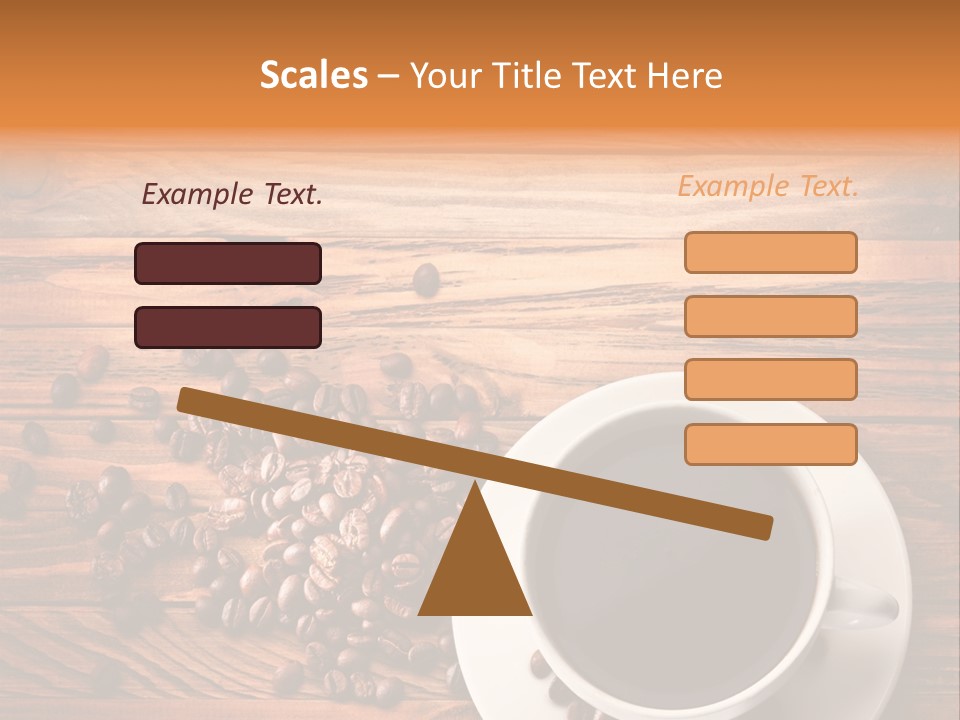 A Cup Of Coffee Next To A Pile Of Coffee Beans PowerPoint Template