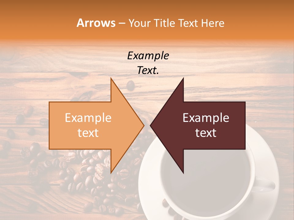 A Cup Of Coffee Next To A Pile Of Coffee Beans PowerPoint Template