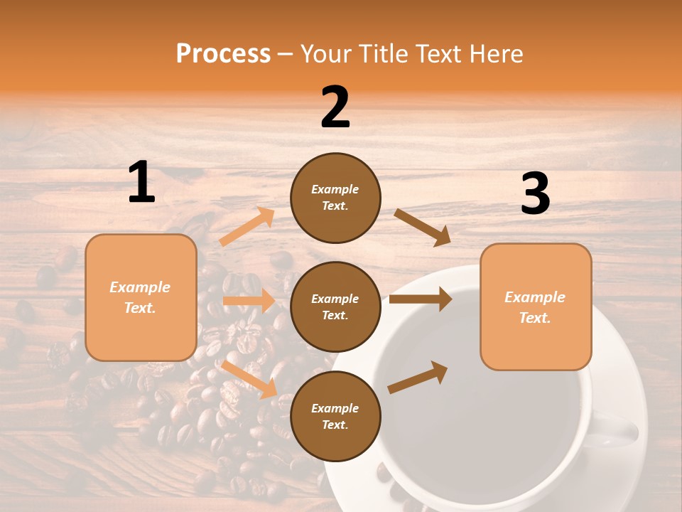 A Cup Of Coffee Next To A Pile Of Coffee Beans PowerPoint Template