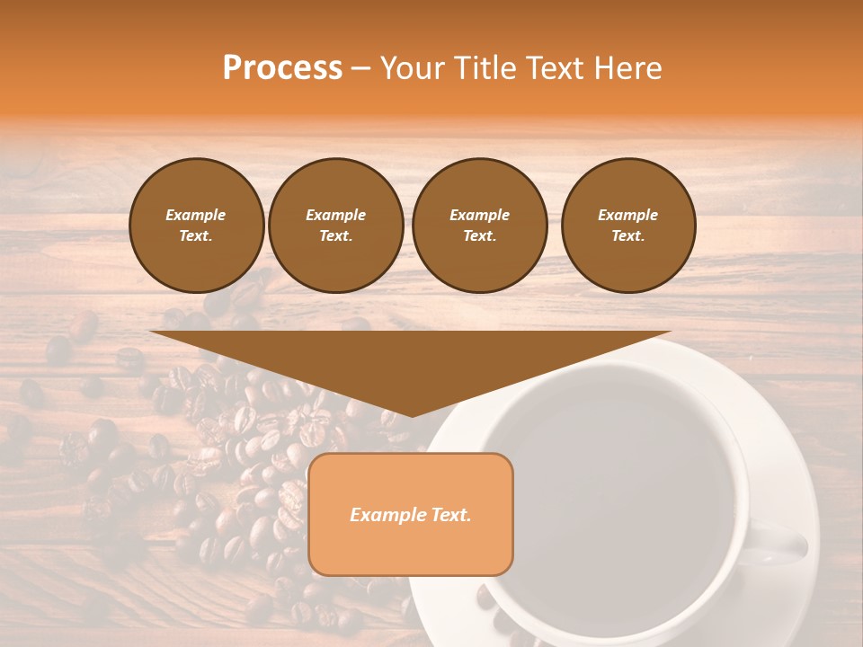 A Cup Of Coffee Next To A Pile Of Coffee Beans PowerPoint Template