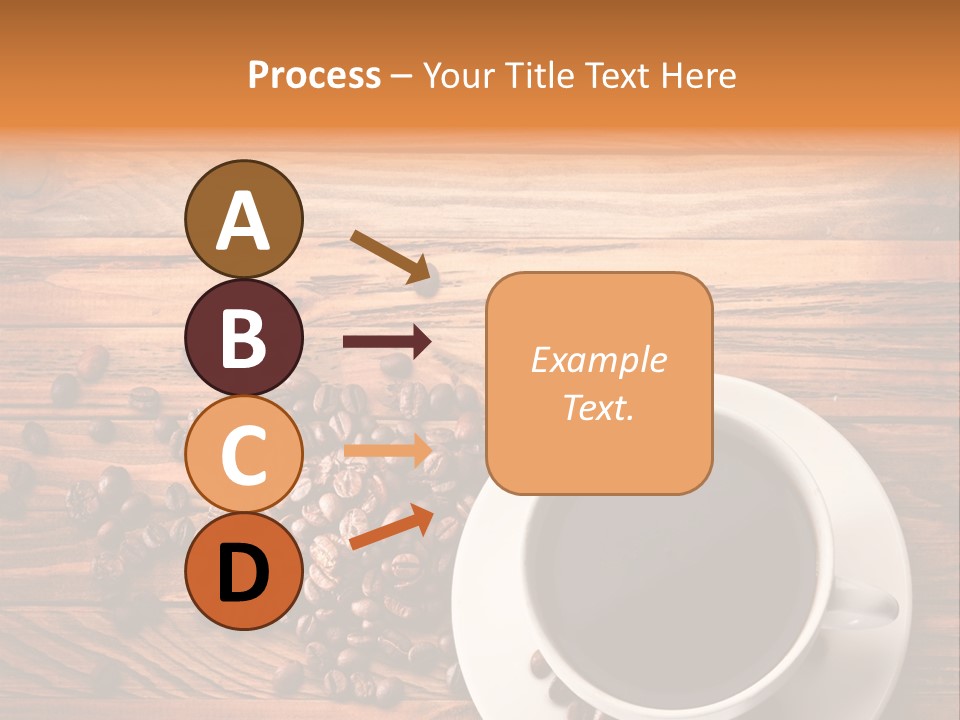 A Cup Of Coffee Next To A Pile Of Coffee Beans PowerPoint Template