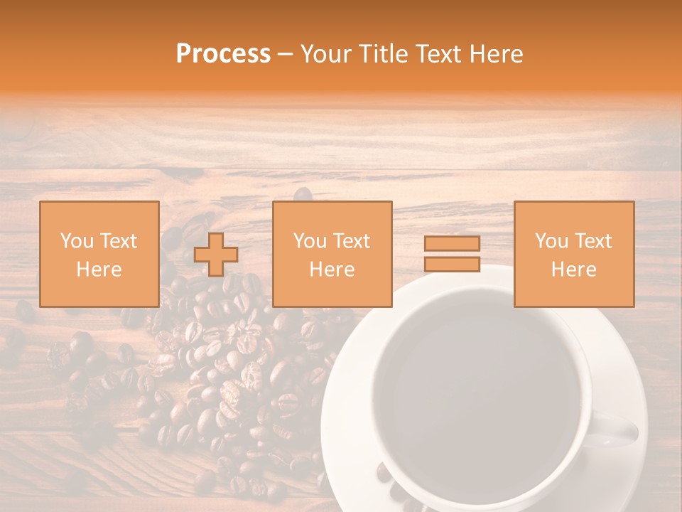A Cup Of Coffee Next To A Pile Of Coffee Beans PowerPoint Template