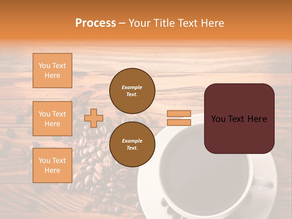A Cup Of Coffee Next To A Pile Of Coffee Beans PowerPoint Template