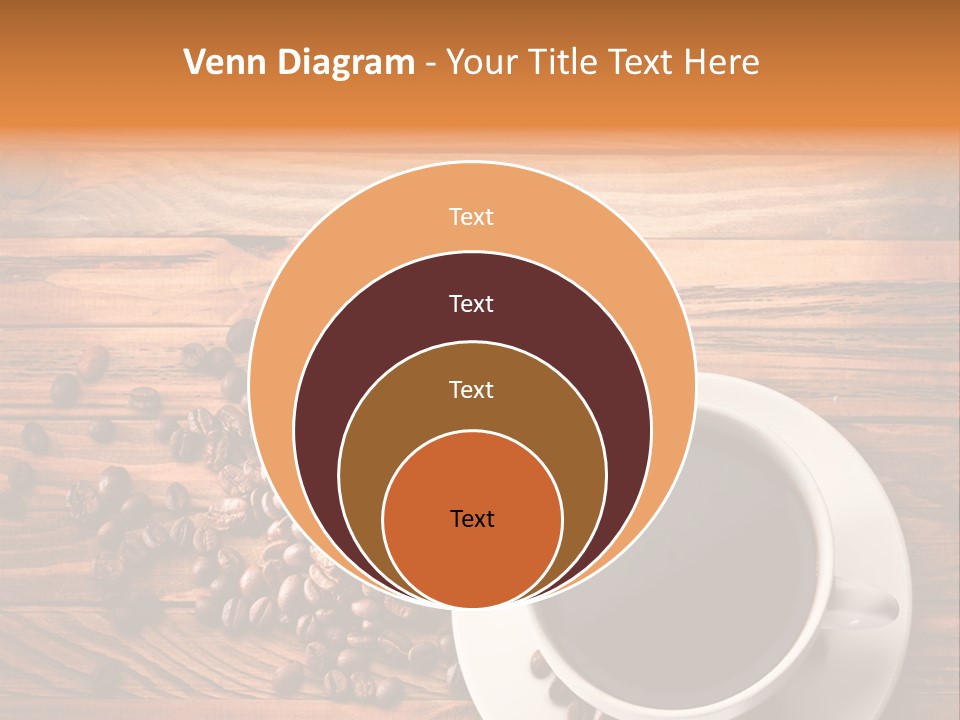 A Cup Of Coffee Next To A Pile Of Coffee Beans PowerPoint Template