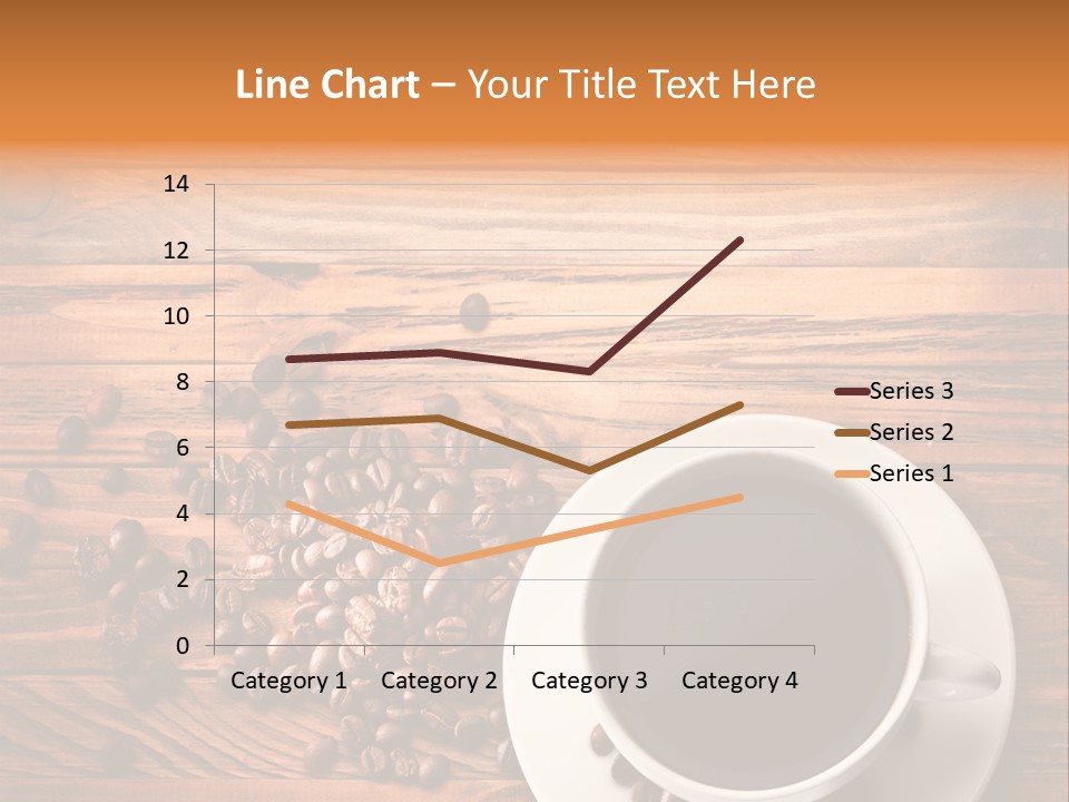 A Cup Of Coffee Next To A Pile Of Coffee Beans PowerPoint Template