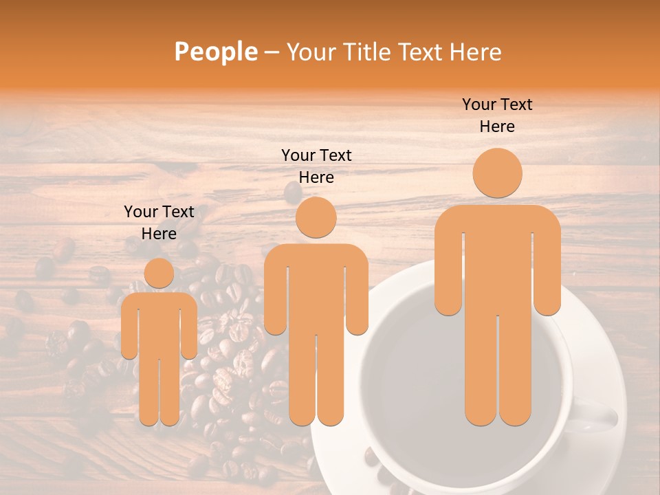 A Cup Of Coffee Next To A Pile Of Coffee Beans PowerPoint Template