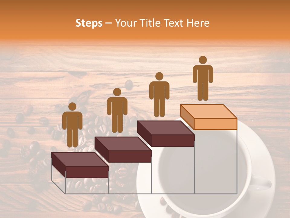 A Cup Of Coffee Next To A Pile Of Coffee Beans PowerPoint Template