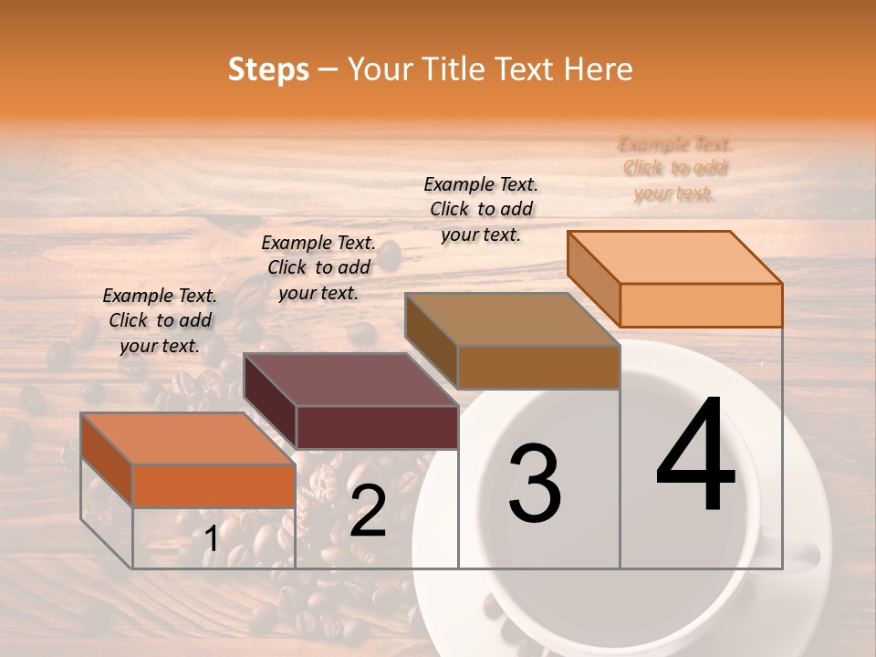 A Cup Of Coffee Next To A Pile Of Coffee Beans PowerPoint Template