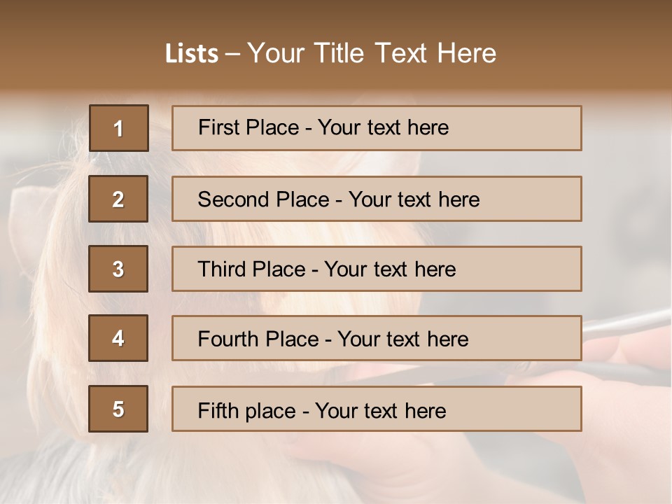 A Person Cutting A Dog's Hair With A Pair Of Scissors PowerPoint Template