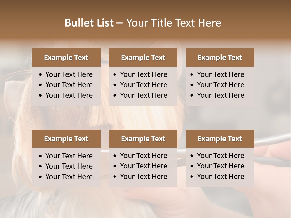 A Person Cutting A Dog's Hair With A Pair Of Scissors PowerPoint Template