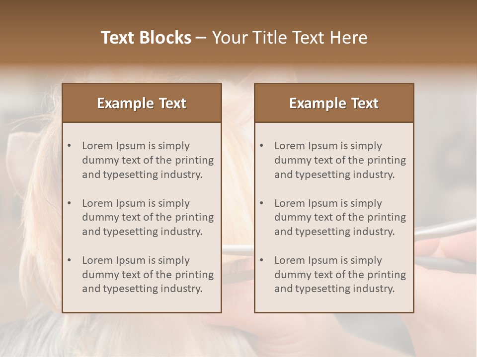 A Person Cutting A Dog's Hair With A Pair Of Scissors PowerPoint Template