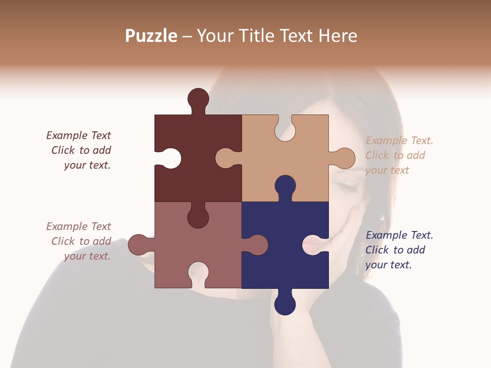 A Woman Holding Her Hand To Her Face PowerPoint Template