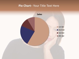 A Woman Holding Her Hand To Her Face PowerPoint Template