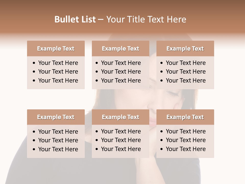 A Woman Holding Her Hand To Her Face PowerPoint Template