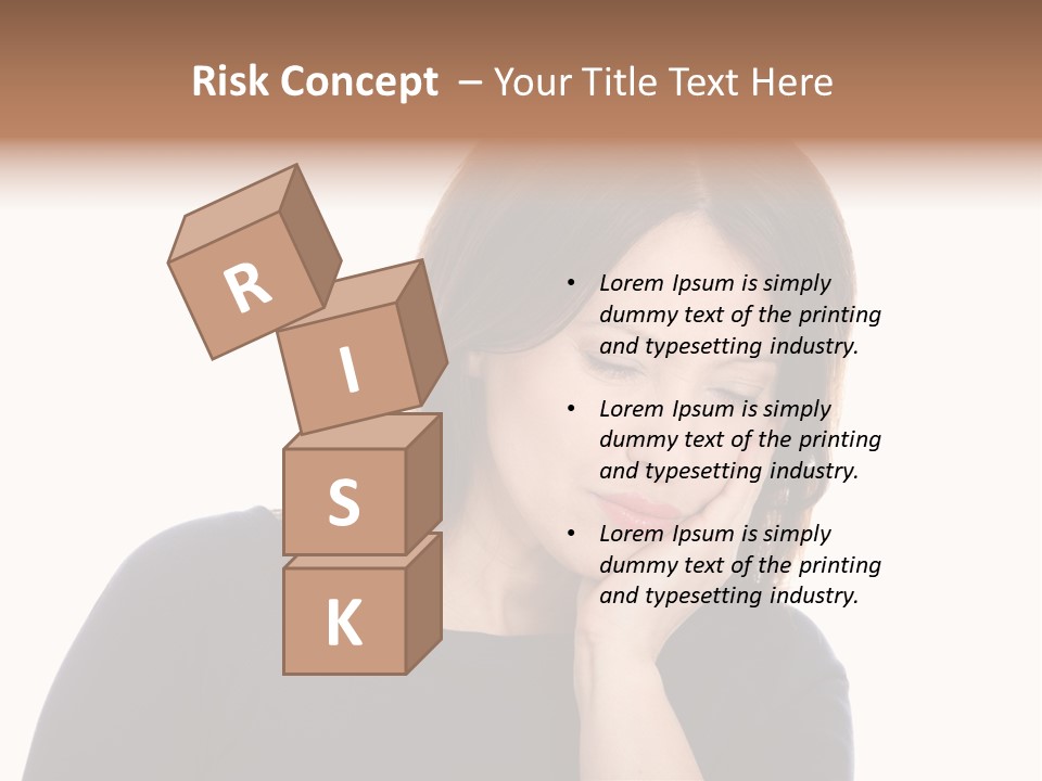 A Woman Holding Her Hand To Her Face PowerPoint Template