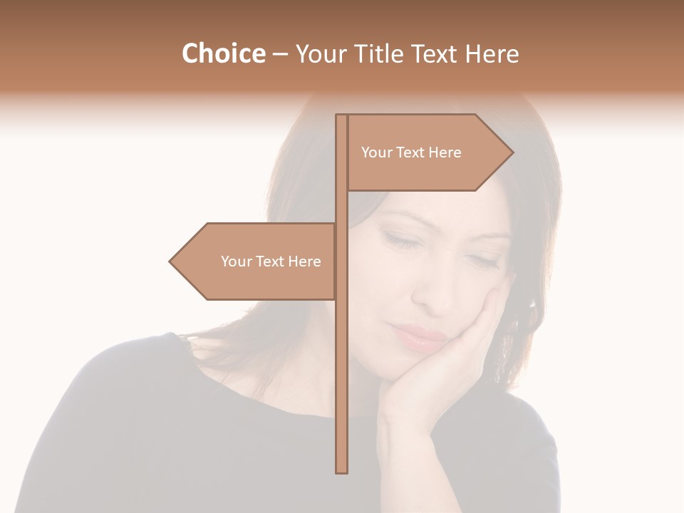 A Woman Holding Her Hand To Her Face PowerPoint Template