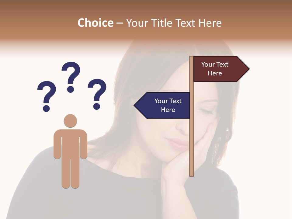 A Woman Holding Her Hand To Her Face PowerPoint Template