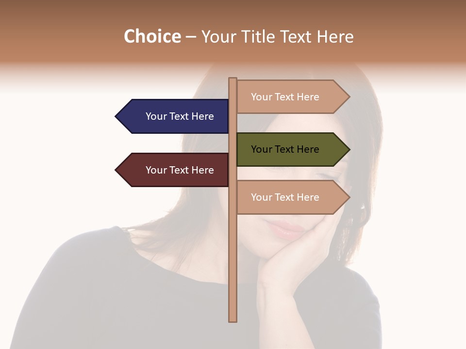 A Woman Holding Her Hand To Her Face PowerPoint Template