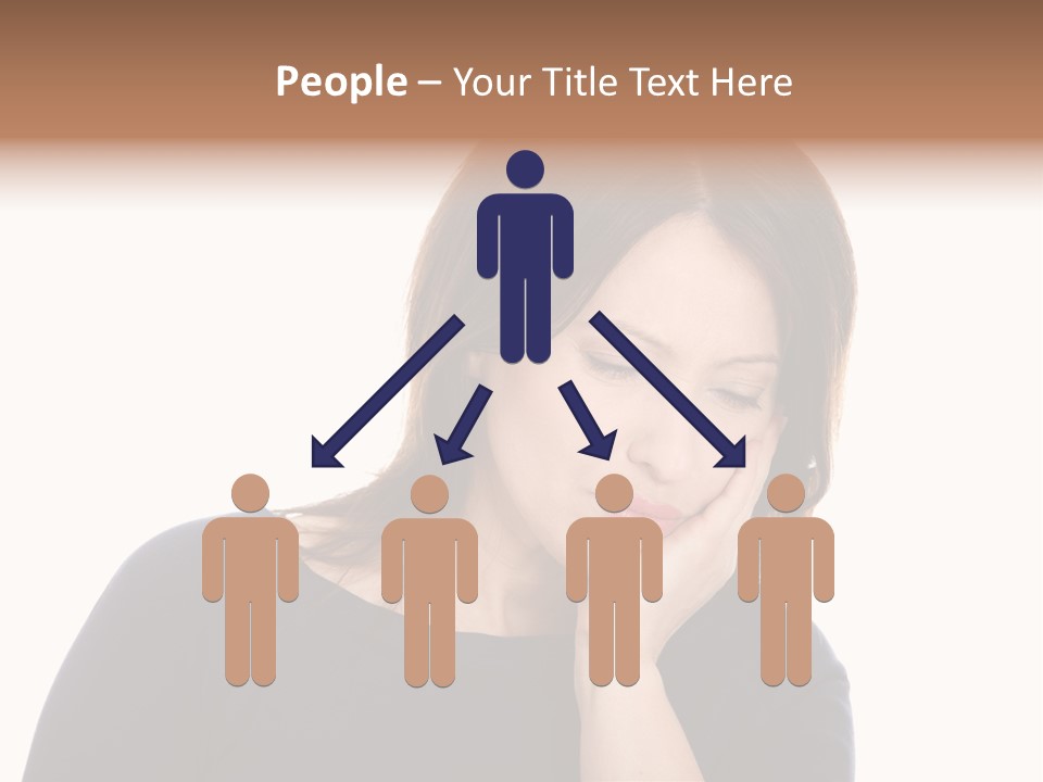 A Woman Holding Her Hand To Her Face PowerPoint Template