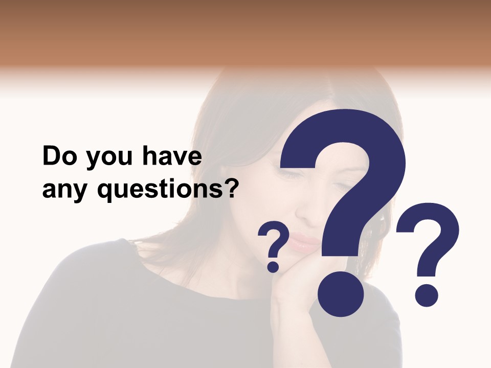 A Woman Holding Her Hand To Her Face PowerPoint Template