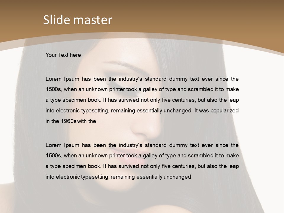 A Beautiful Woman With Long Black Hair Powerpoint Template PowerPoint Template
