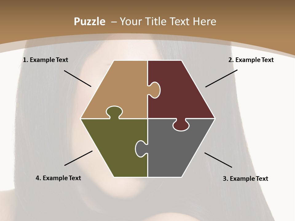 A Beautiful Woman With Long Black Hair Powerpoint Template PowerPoint Template