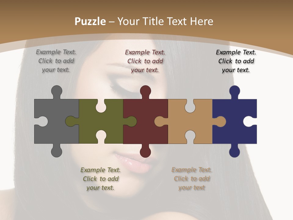 A Beautiful Woman With Long Black Hair Powerpoint Template PowerPoint Template