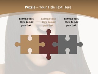 A Beautiful Woman With Long Black Hair Powerpoint Template PowerPoint Template