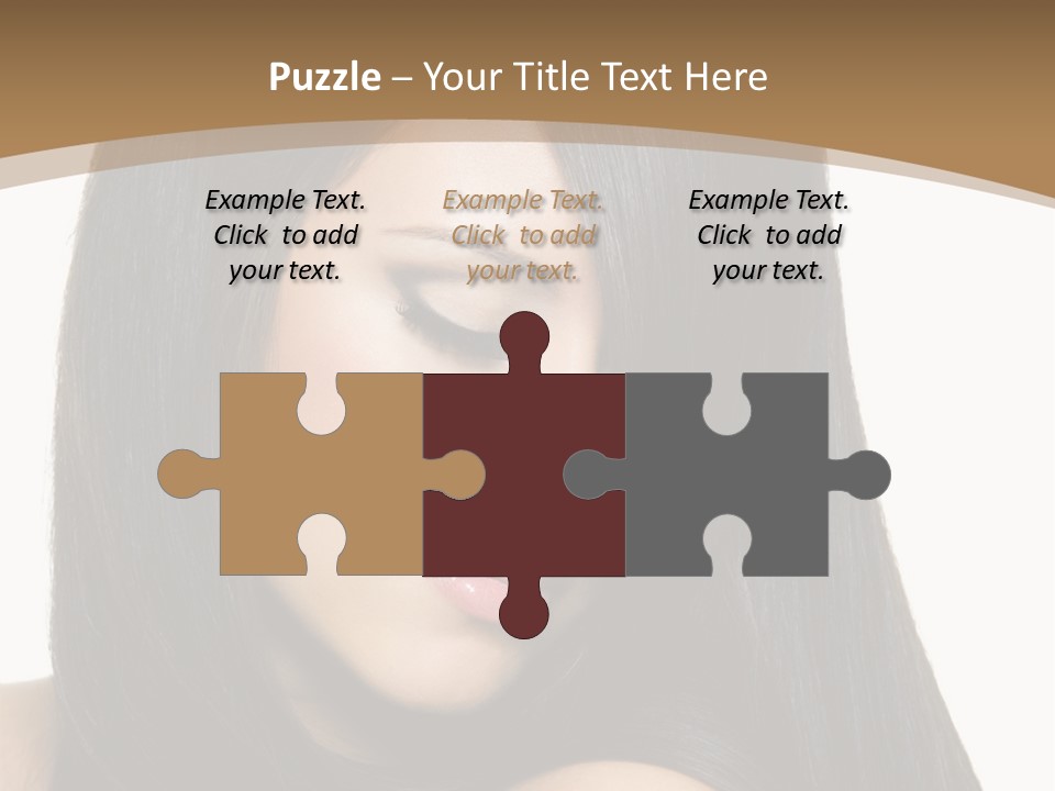 A Beautiful Woman With Long Black Hair Powerpoint Template PowerPoint Template