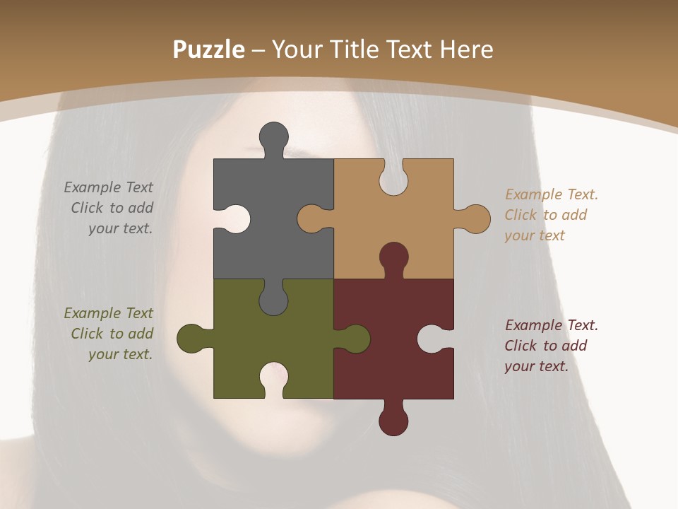 A Beautiful Woman With Long Black Hair Powerpoint Template PowerPoint Template