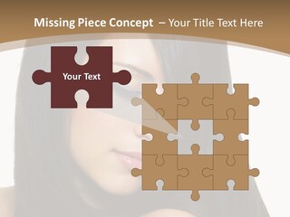 A Beautiful Woman With Long Black Hair Powerpoint Template PowerPoint Template