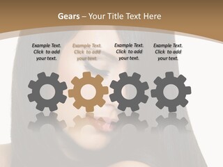 A Beautiful Woman With Long Black Hair Powerpoint Template PowerPoint Template