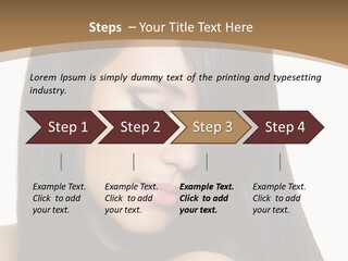 A Beautiful Woman With Long Black Hair Powerpoint Template PowerPoint Template