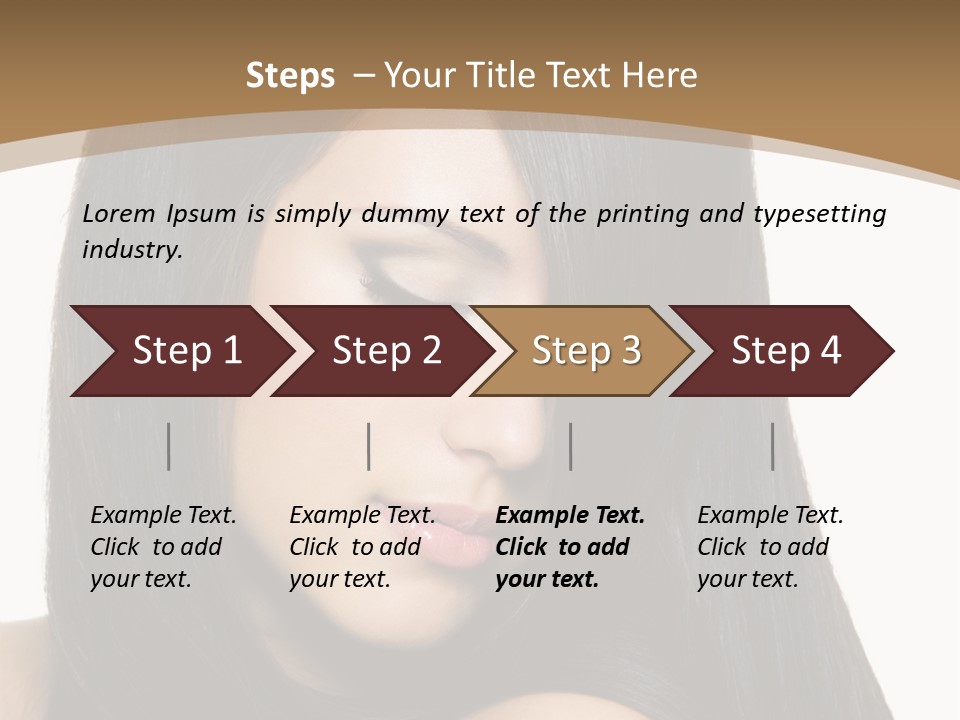 A Beautiful Woman With Long Black Hair Powerpoint Template PowerPoint Template