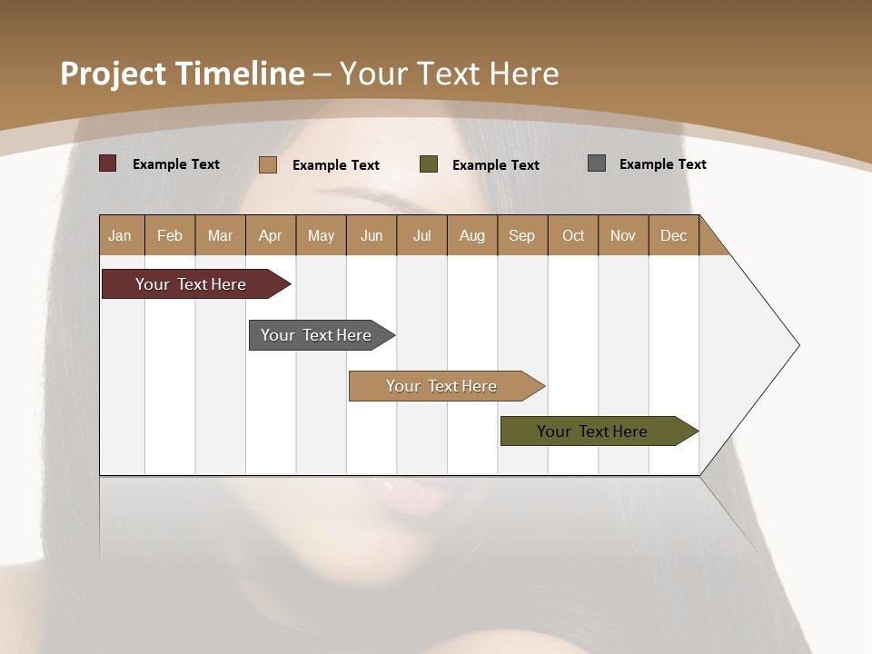 A Beautiful Woman With Long Black Hair Powerpoint Template PowerPoint Template