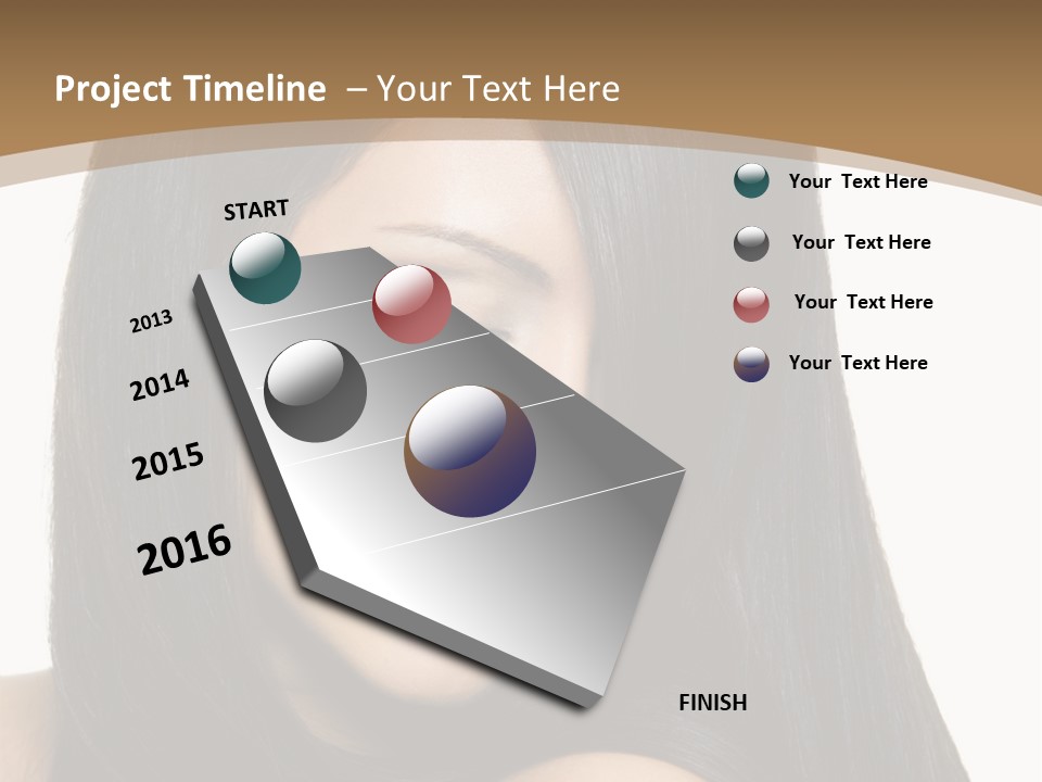 A Beautiful Woman With Long Black Hair Powerpoint Template PowerPoint Template