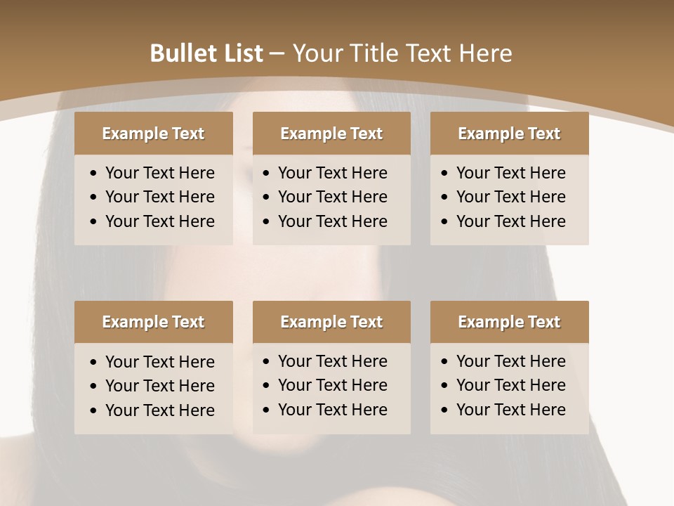 A Beautiful Woman With Long Black Hair Powerpoint Template PowerPoint Template