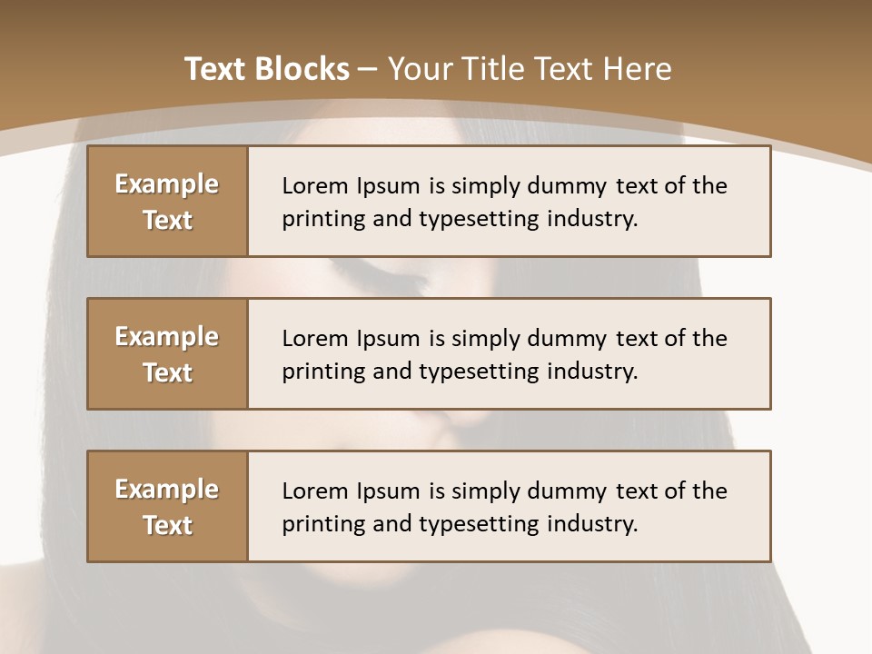 A Beautiful Woman With Long Black Hair Powerpoint Template PowerPoint Template