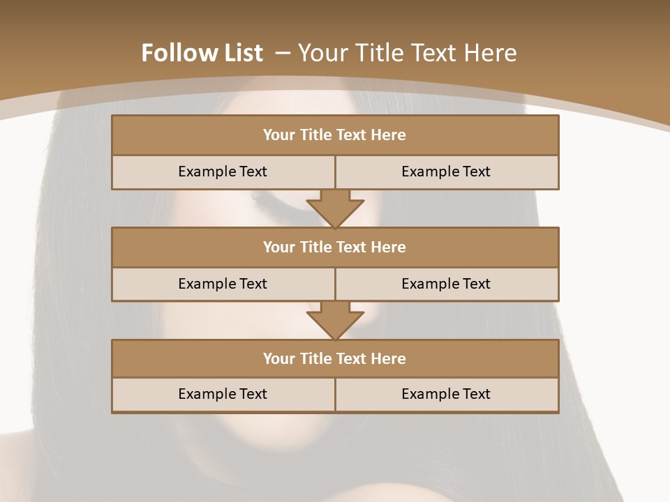 A Beautiful Woman With Long Black Hair Powerpoint Template PowerPoint Template