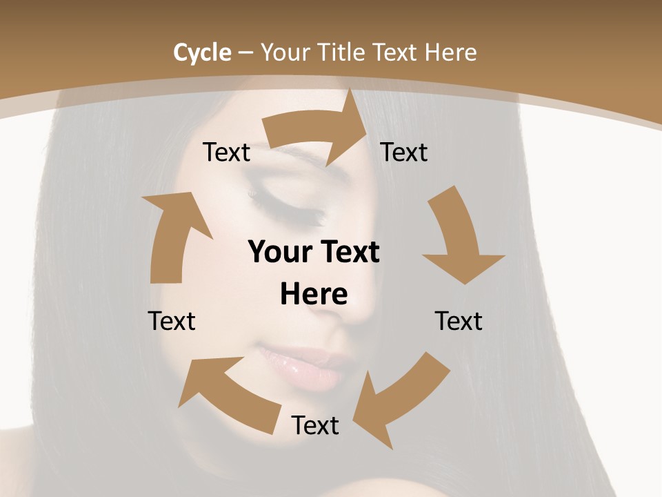 A Beautiful Woman With Long Black Hair Powerpoint Template PowerPoint Template